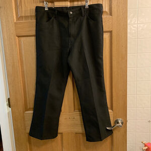VINTAGE Wrangler Pants Mens 36x27 Black Bootcut Polyester Cowboy Western 38X28